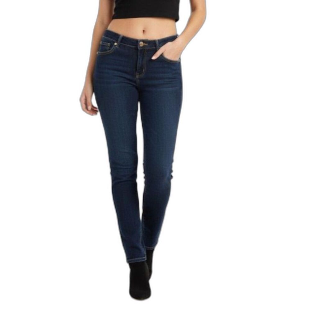 Southpole  Women's Dark Wash Embroidered Pocket Tapered Leg Y2K Jeans Size 11